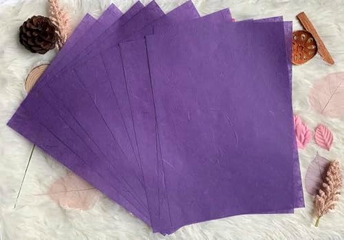 A5 50 Sheets Natural Fiber Mulberry Tree,Mulberry paper Sheets Square Origami, Arts Folding Craft, Decoration, Paper for DIY Crafts. 8.3" x 5.8" (Purple Tone, A5)