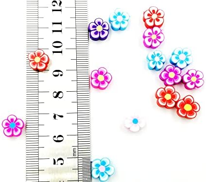 100 Pcs Flower Handmade Polymer Clay Beads, 10mm Polymer Clay Spacer Beads for Women Jewelry Making DIY Charms Bracelet Necklace Hair Clip Accessories Handmade Craft