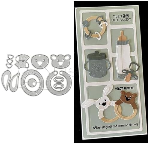 Patchwork Bunny Bear Metal Cutting Dies for Card Making