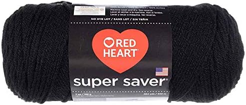 Craft County Size 4 (Medium) 100% Acrylic Fiber Yarn – Variety of Color and Pattern Options – for Crochet, Knitting, and Weaving (Black)