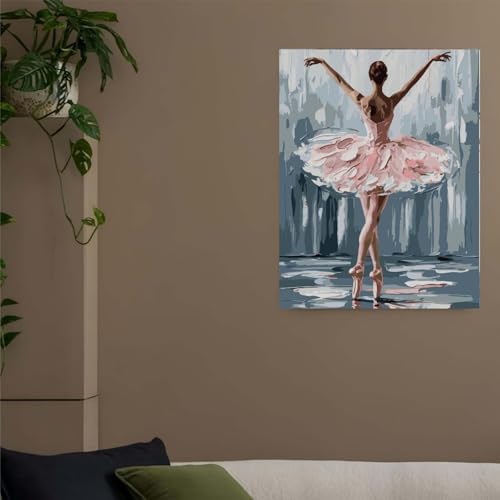 niurenmaoyi Ballet Dancer Paint by Numbers Kit for Adult Beginner,16X20in