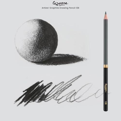 Cezanne Graphite Drawing Pencils Set - 12B, Set of 12 Break-Resistant Graphite Lead, Easy-to-Sharpen Sketch Pencils, Master Artist Quality Graphite Pencils for Technical and Artistic Drawing
