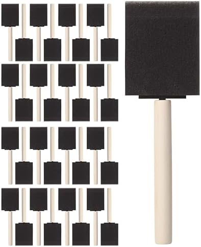 Bates 2-Inch Foam Paint Brushes, 32 Pack - Sponge Brushes for Painting, Staining, and Mod Podge