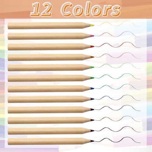 12 Pack Mini Colored Pencils Bulk with Sharpener 12 Color Pencils for Kids Drawing Pencil in Tube Portable Art Set for Kids, Students & Artists