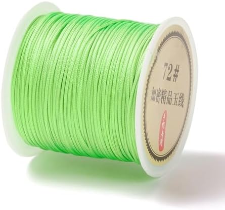 43 Yards Nylon String Friendship Bracelets String 0.8mm Nylon Beading Thread Braided Chinese Knotting Cord Macrame Cords for Kumihimo Necklaces Tassels Jewelry Crafts (Lime)