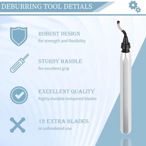 Deburring Tool with 12 HSS Blades for Metal Resin PVC 3D Print