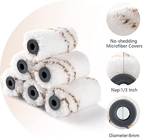 Mister Rui Paint Roller Kit, 9 Pack, 2 Inch Microfiber Paint Roller Covers