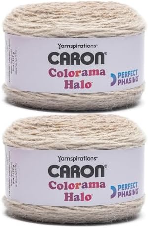 Caron Colorama Halo Cake Ombre Yarn for Crocheting, Nutmeg Frost, 2-Pack