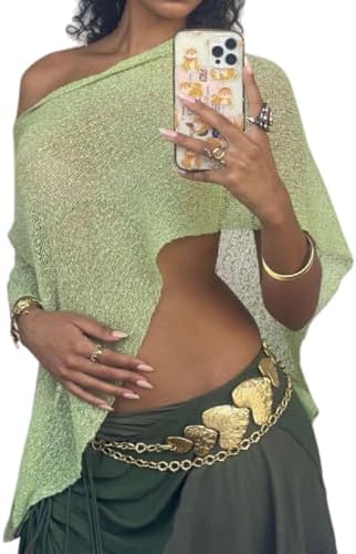 Women Sheer Poncho Shawl Top Lightweight Knit Pullover Beach Cover Up Tops