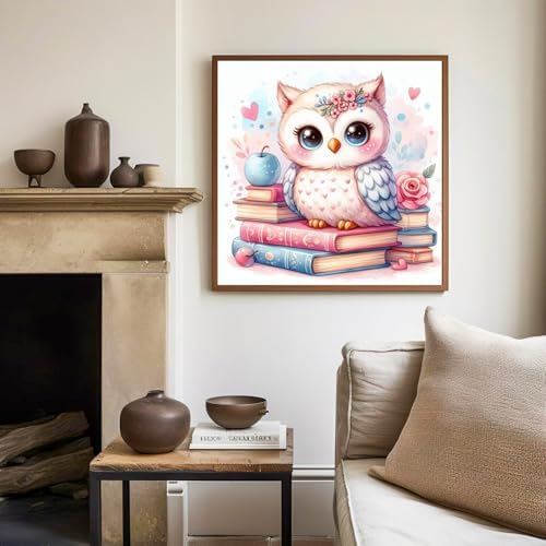 Owl Paint by Numbers Kit for Kids, 8x8 inch