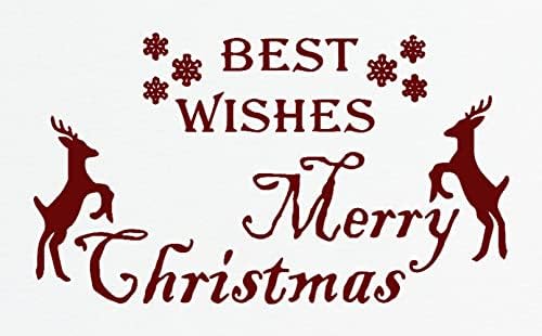 Merry Christmas Greeting Words Clear Stamps for Card Making and Photo Album Decorations, Christmas Elk Tree Silicone Stamps Winter Snowflake Transparent Rubber Stamps Seal for Xmas DIY Scrapbooking Supplies