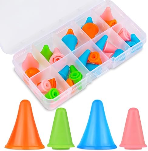 JNENERY 30PCS Knitting Needles Point Protectors, 2 Sizes Needle Stoppers