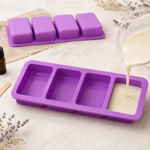 3 Pack Rectangle Silicone Mold Rectangle Silicone Soap Mold Rectangles Handmade Soap Making Mold Rectangles Silicone Molds for Soap Candle Lotion Bath Bombs Resin Wax Cake Chocolate Candy