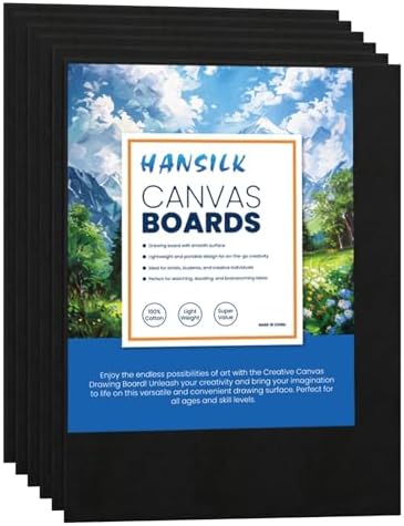 12x16 Canvas for Painting - Artist-Grade Blank Canvases Boards & Panels, Premium White Flat Canvas Bundle for Adults (6 Pack)