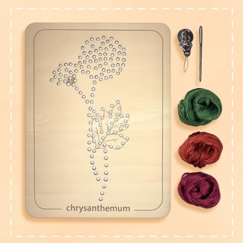 Wooden Flower Lacing Embroidery Kits for Beginners, Set of 5 Learn-to-Stitch Craft Boards, Sewing & Embroidery Art Kits for Kids Ages 8+, DIY Craft Projects, Educational Gifts, Party Favors (Autumn)