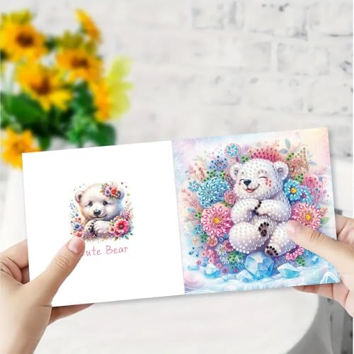 DDGYP 6 Pack Diamond Art Cards with Envelopes, 5.9x5.9 Inch Folded