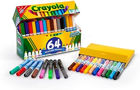 Crayola Washable Broad Line Marker Variety Set (64ct), Teacher School Supplies for Toddlers & Kids, Ultra-Clean, Window, & Gel FX Markers for Kids, 3+