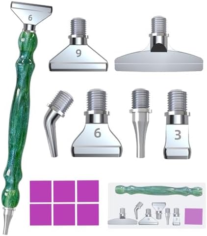 Hailivike 17PCS Threaded Diamond Art Pen Tools, Upgraded Milky Way Diamond Painting Pen, Diamond Art Roller Tool for DIY Crafts (Green)