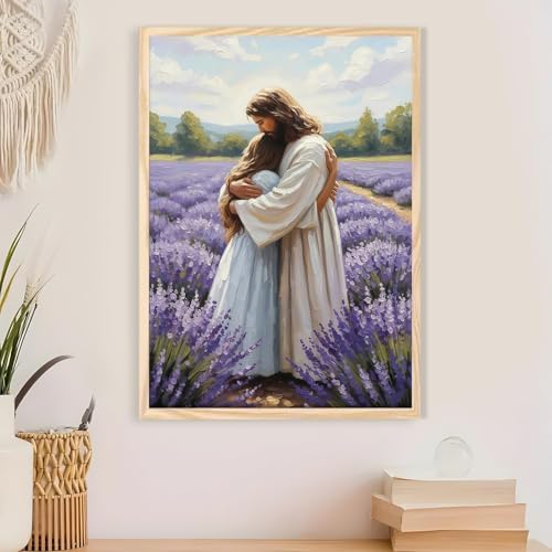 Jesus Paint by Numbers Kit for Adults Framed Canvas, Frameworkless
