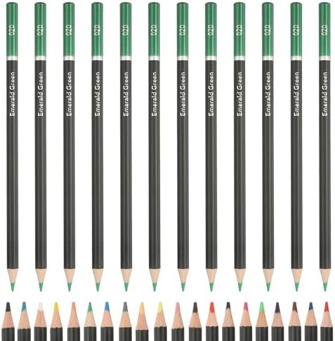 PATIKIL Colored Pencils, Green Color Drawing Pencils with Oil-Based Cores Art Scrapbook Supplies for Adult Coloring Books Artists Beginners Drawing Sketching, 12 Pcs