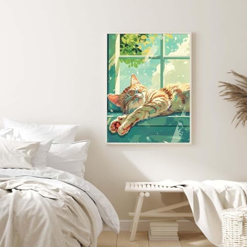 Alptiny Sleeping Cat Paint by Numbers Kit for Adults Beginner, 16x20 Inch