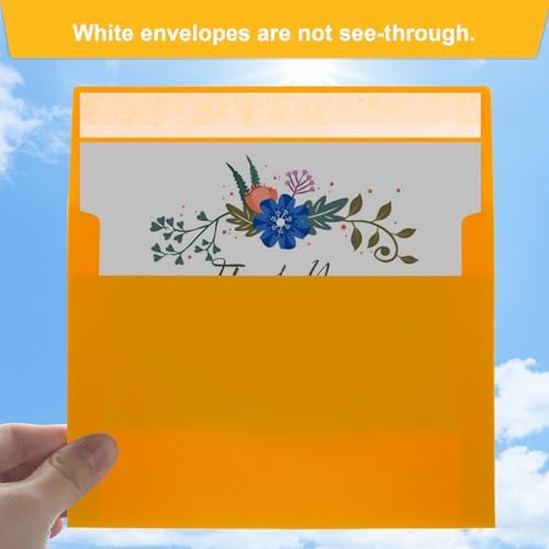 50 Packs Yellow 5x7 Envelopes 5x7, Fade Bright Yellow Color Envelopes Self Seal for Weddings, Photos, Greeting Cards, Mailing