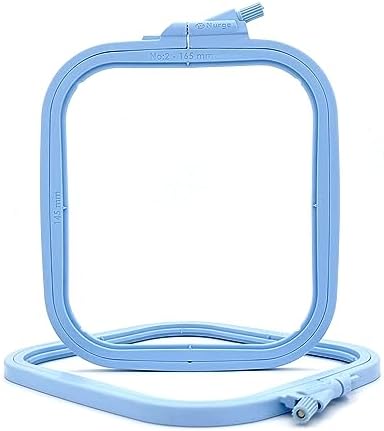 Nurge Square Embroidery Hoop - Plastic Cross Stitch Frame for Needlepoint & Embroidery - Adjustable Craft Hoop - Blue - No:2 (Small)