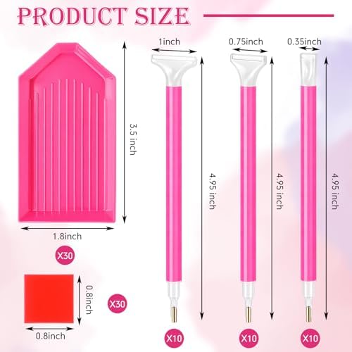 Affrolling 90 Pcs Diamond Art Tools, Drill Pens Trays Glue Clay