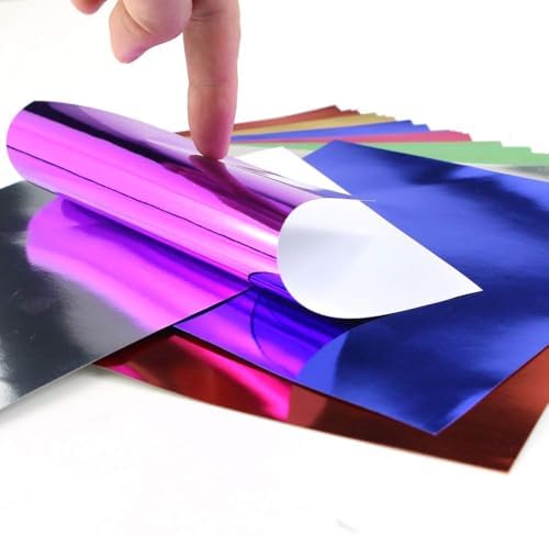 140 Sheets 6"x 6" 7-Color Foil Cardstock Folding Paper - Metallic Mirror Finish, Ideal for DIY Cards, Invitations, Scrapbooking & Arts Crafts