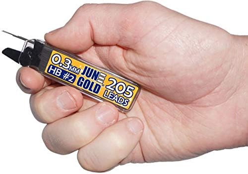 June Gold 0.3 mm, 820 Lead Refills, HB #2, 4 Dispensers/w 205 Pieces Each