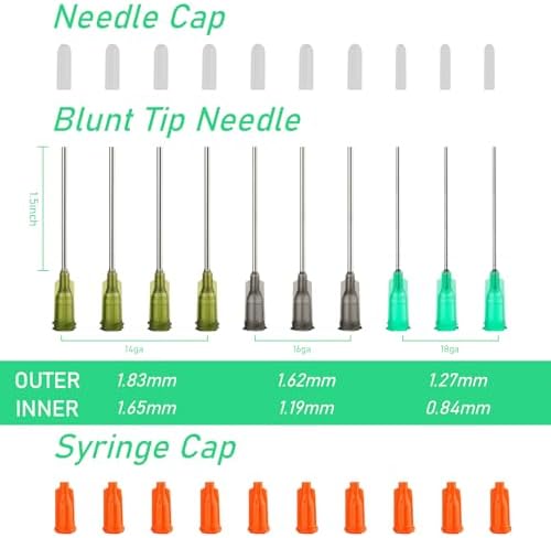 10ml Glue Applicator Syringe with Blunt Tip Needle for Liquid Oil Ink Wood