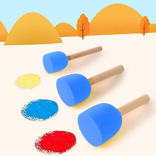 WAFJAMF 40 Pcs Round Sponges Brush Set 4 Sizes DIY Painting Tools Blue