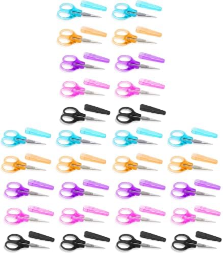 10 Pcs Small Scissors All Purpose, Stainless Steel Sharp Mini Detail Craft Scissors with Protective Cover for Embroidery, Paper Cutting, Sewing, Knitting, Crafting, 3.5" (Pack of 3)