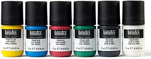 Liquitex Acrylic Gouache Paint Set, 6 x 22ml (0.74-oz), Primaries