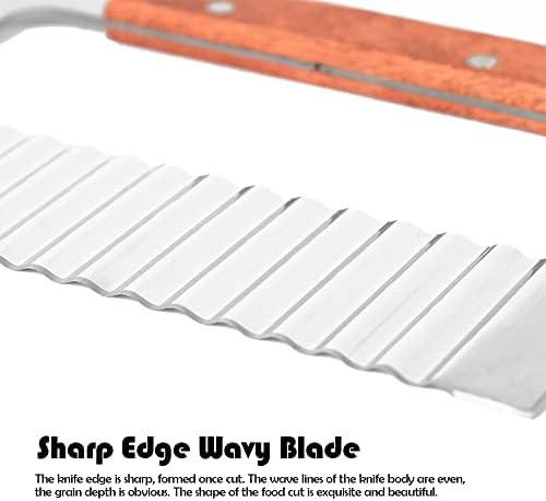 Ehdching 1PCS Stainless Steel Wavy Crinkle Cutter Potato Vegetable Cutter Cutting Tool