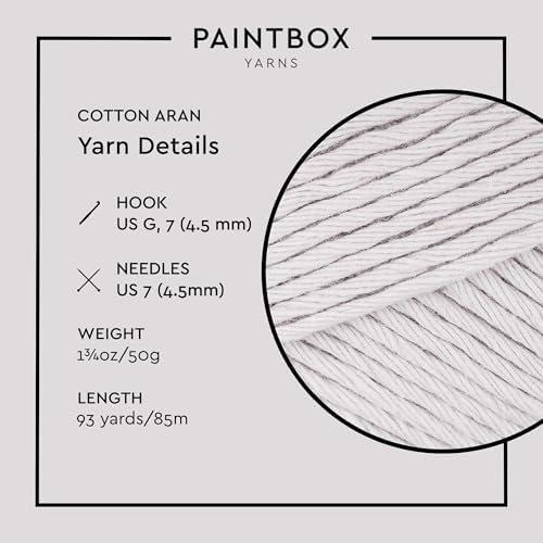 Paintbox Yarns 100% Cotton Aran Yarn 1.76oz / 50g, 93yds / 85m