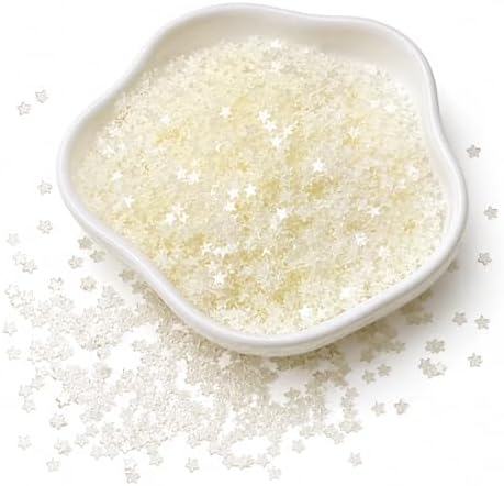 Sourcingbay Glow in The Dark Star Glitter | 3mm Luminous Sequins for Nail Art, Slime, Resin Craft & Party Decor | 0.35oz Natural Color | PVC Non-Toxic Phosphor Coating