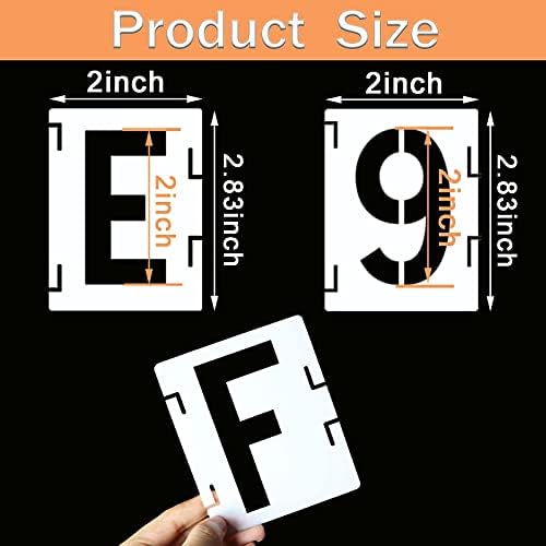 YEAJON 2 Inch Letter Stencils Symbol Numbers Craft Stencils, 42 Pcs Reusable Alphabet Templates Interlocking Stencil Kit for Painting on Wood, Wall, Fabric, Rock, Chalkboard, Sign, DIY Art Projects