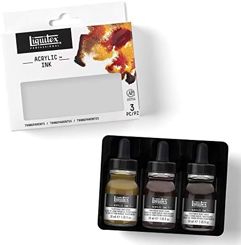 Liquitex Professional Acrylic Ink, 1-oz (30ml), Transparent Set, Set of 3