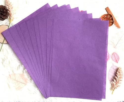 A5 50 Sheets Natural Fiber Mulberry Tree,Mulberry paper Sheets Square Origami, Arts Folding Craft, Decoration, Paper for DIY Crafts. 8.3" x 5.8" (Purple Tone, A5)