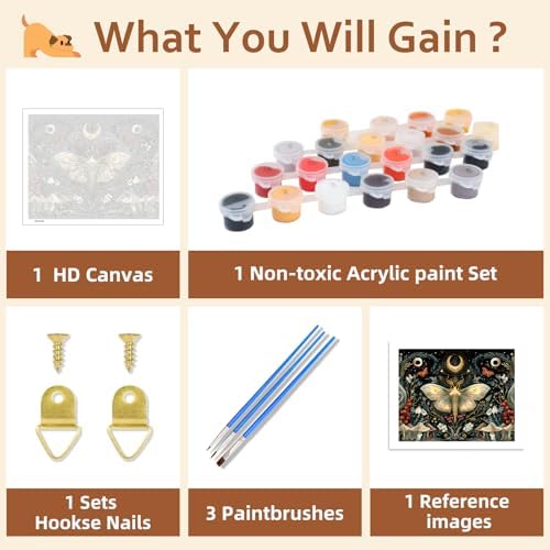 Reivworl Butterfly Paint by Numbers Kit for Adults, Butterfly Paint by Number for Adults, Painting by Number Kits for Gifts and Wall Decor 16x20Inch