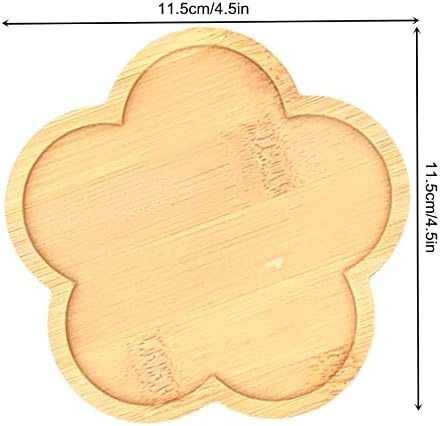 4PCS Mosaic Bamboo Coasters for Crafts, Blank Base Trays, Drinking Cup Coaster, Plant Coaster, Art Plate,DIY Mosaic Supplies (Flower)