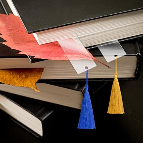 25 Pack Acrylic Bookmark Blanks with Colorful Tassels, 4.75 x 1in