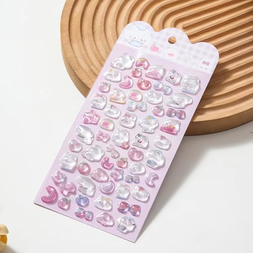 3D Puffy Stickers, Kawaii Resin Decorative Stickers for Phone Case, Notebook, Scrapbooking (Style-13)