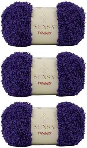 S Sensy Teddy - Micro Polyester Amigurumi Yarn, 3 Skein Purple, 109 Yards
