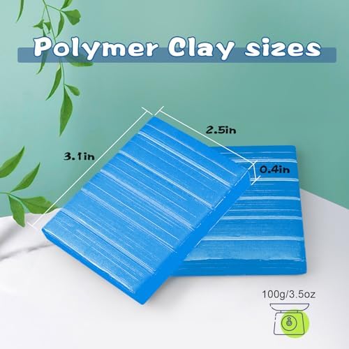 ifergoo 100g Blue Polymer Clay, 3.5oz Oven Bake DIY Modeling Clay for Kids