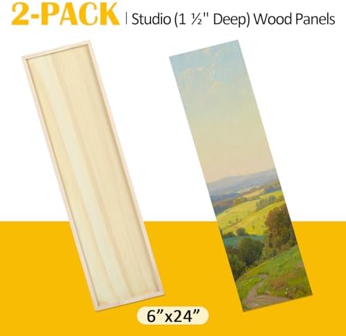 Falling in Art 2 Pack 6x24'' Unfinished Gallery Birch Wood Canvas Panels