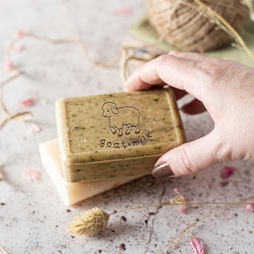 PH PandaHall Goat Soap Stamp - Acrylic Animal Embossing Stamp for Handmade Soap, Cookie, Clay, Pottery & Biscuit Making Projects