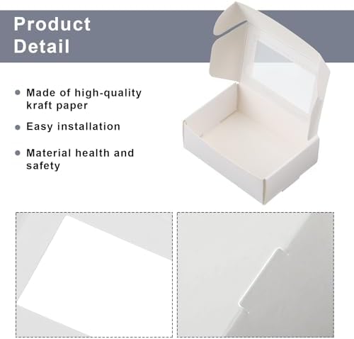 Zonon 60 Pcs Mini Kraft Soap Boxes with Window Homemade,White