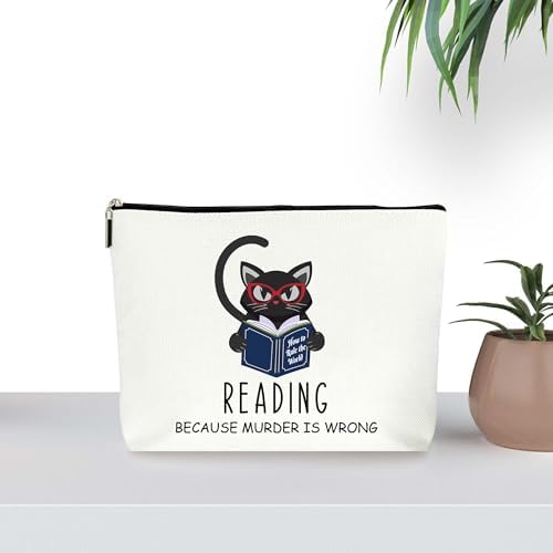 Book Lovers Cute Cat Makeup Bag (092)